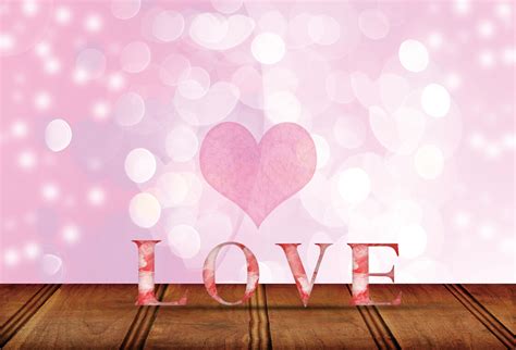 Laeacco Pink Light Bokeh Wooden Board Love Heart Baby Child Photo