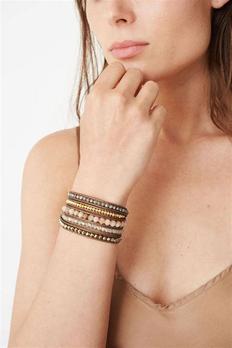 Pyrite Mix Wrap Bracelet On Kansa Leather High Quality Jewelry Wrap