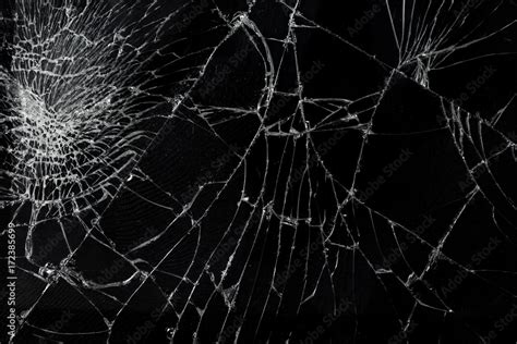 Top View Cracked Broken Mobile Screen Glass Texture Background Stock