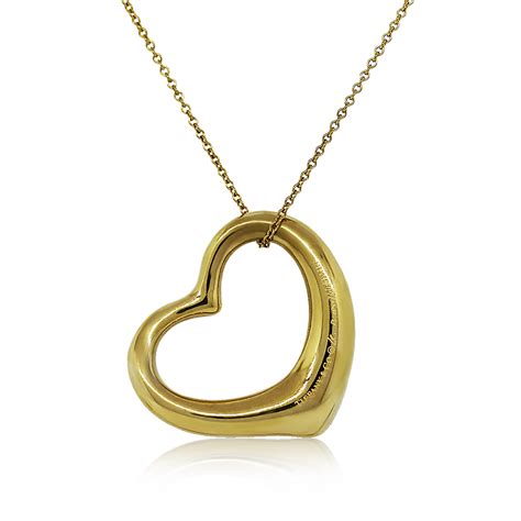 Tiffany And Co Elsa Peretti Gold Medium Heart Pendant Necklace