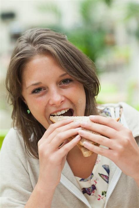 Sad Student In The Cafeteria With Food Tray Stock Photo Image Of