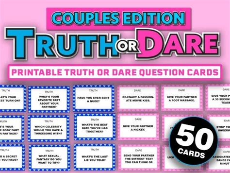 couples truth or dare question cards game for couples couples games night printable truth or