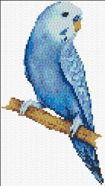 Counted cross stitch patterns to download, with teddies. Blue Parakeet|9|987|x-stitch|10 Free Patterns Online