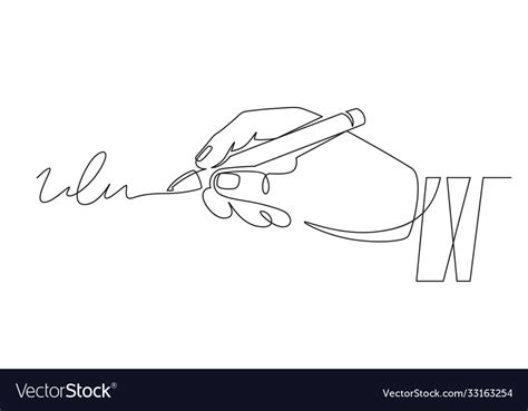 Signature And Hand Document Signing Hand Vector Image
