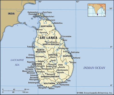 Map Of Sri Lanka And Geographical Facts Where Sri Lanka On The World