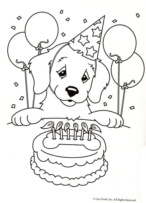 Click on any of the pictures of dogs above to start coloring. Coloring Worksheets : Lisa Frank Pages New Color Puppy Dog Birthday Dachshund Cake Petco ...