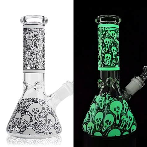 Ueeglass 8 Glow In The Dark Green Ghost Beaker Bong Ueeglass