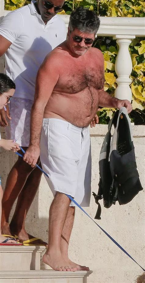 simon cowell shows off incredible result of epic weight loss as he appears topless on barbados