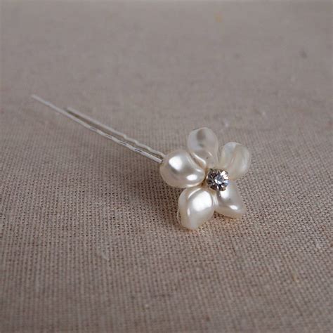Pearl Flower Hair Pins By Melissa Morgan Designs