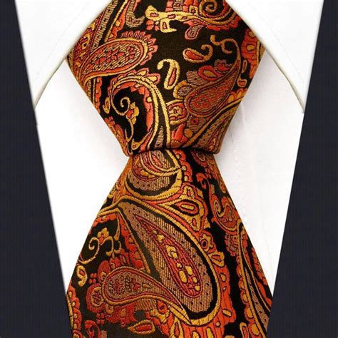 G21 Paisley Orange Black Mens Neckties Ties 100 Silk Jacquard Woven