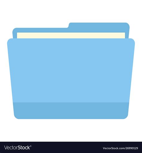Blue Computer File Folder Icon Flat Style Vector Image