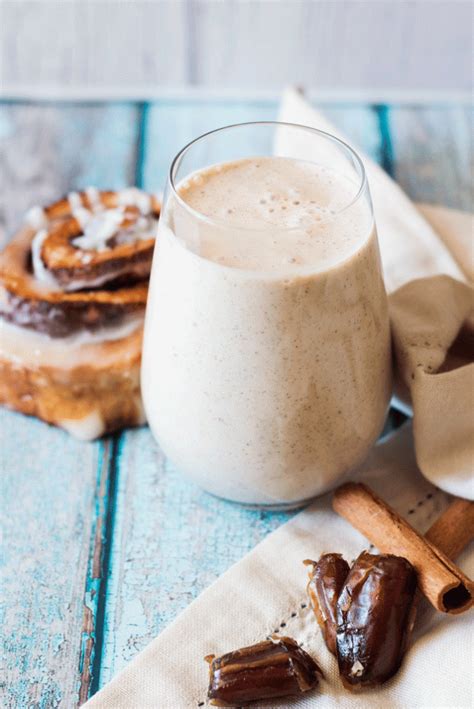 Banana Cinnamon Roll Smoothie With A Cinnamon Scroll Dates And