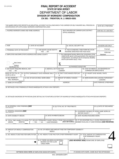 New Jersey Workers Compensation Doc Template Pdffiller