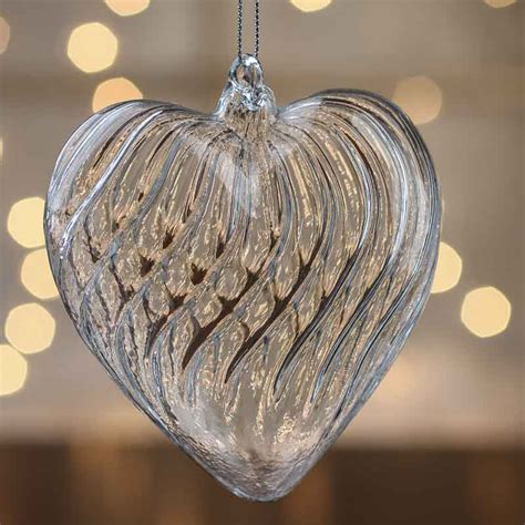 Hand Blown Glass Heart Ornament Christmas Ornaments Christmas And