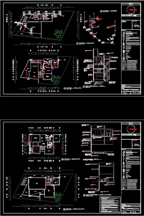 Sanitary Installation Of Residential House DWG Detail For AutoCAD