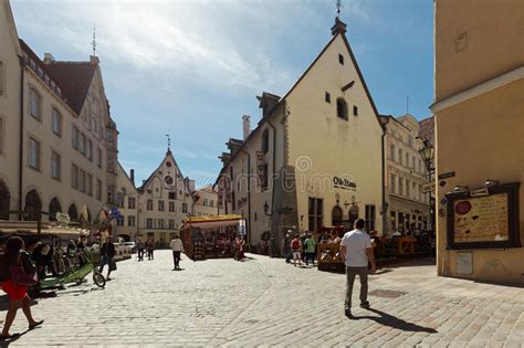 People On The Old Square In Tallinn Estonia Editorial Stock Image