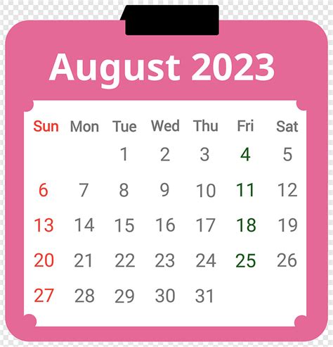 Gambar Kalender Agustus 2023 Png Download Gratis Gambarpngid