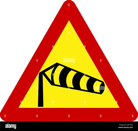 Warning Sign With Crosswinds Symbol Stock Photo Alamy