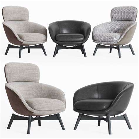 3d Minotti Russell Lounge Chair Model Turbosquid 1492353