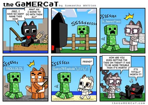 Gamercat Gamer Cat Minecraft Funny Comics Minecraft Comics