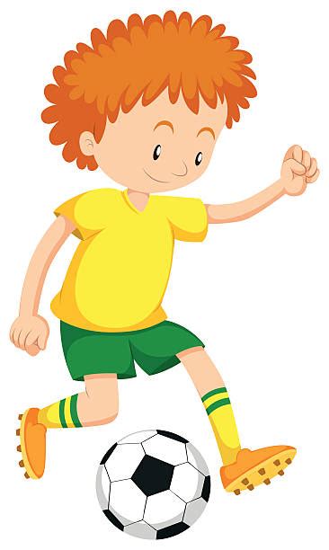 Kids Playing Football Illustrations Royalty Free Vector Graphics