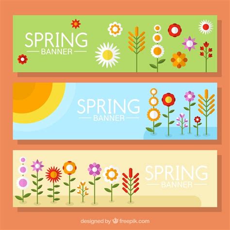 Free Vector Floral Spring Banner Collection