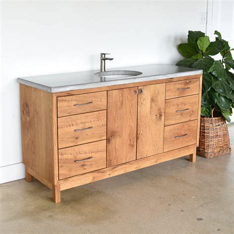 Solid Wood Bathroom Vanity 60 Mid Century Modern Etsy Custom