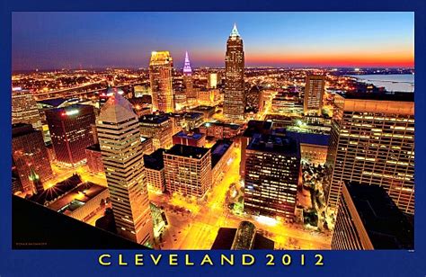 Cleveland Ohio 2012 Panoramic Skyline Poster Print