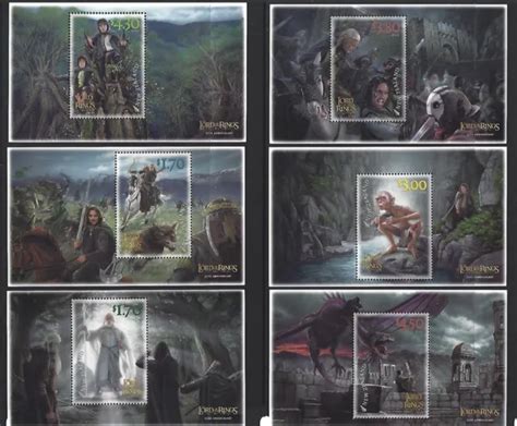 New Zealand 2022 Lord Of The Rings Two Towers Set Of 6 Mini Sheets