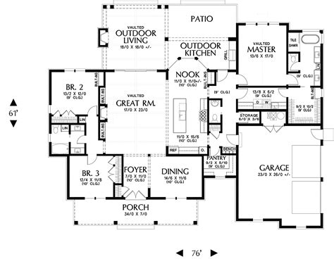 Ranch Style House Plan 81243 With 3 Bed 3 Bath 2 Car Garage Ranch