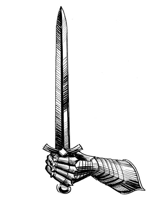 Premium Photo A Drawing Of A Hand Holding A Sword