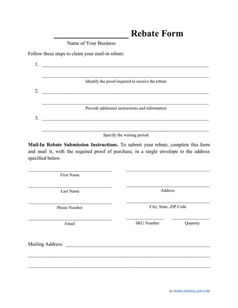 printable rebate forms printable forms free online