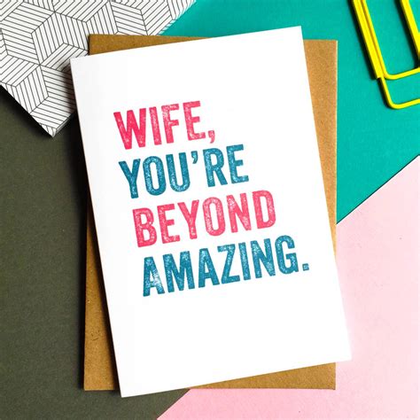 wife you re beyond amazing greetings card by do you punctuate