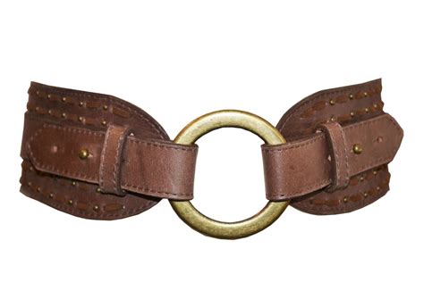 Womens Wide Brown Leather Belt