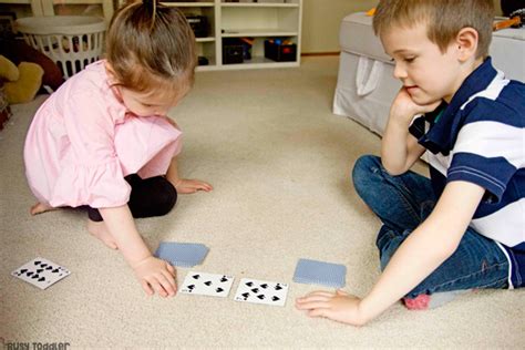 For instance, if both people play a five then five cards are placed face down, if an eight is used, then eight cards are played and so on. War, Compare, Battle: The Classic Card Game - Busy Toddler