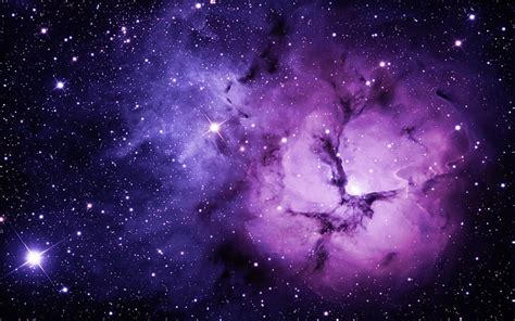 Hd Wallpaper Purple Galaxy Digital Wallpaper Space Light Stars