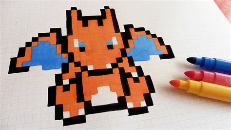 Accueil » modèles pixel art facile. Handmade Pixel Art - How To Draw Charizard #pixelart - YouTube