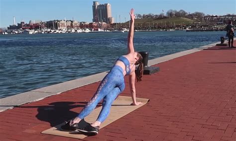 A Model Wearing Nothing But Body Paint Did Yoga Outside And The