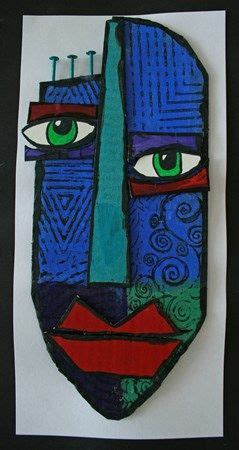 Cubist cardboard faces my craftily ever after. Artwork published by Noah3540 (With images) | Cardboard ...