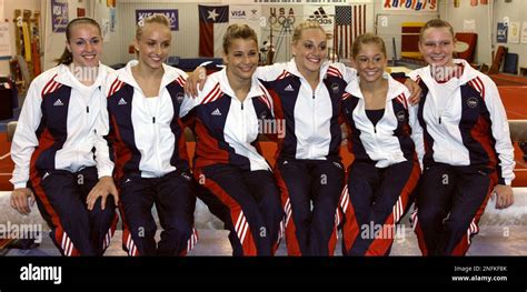 The U S Women S Olympic Gymnastics Team From Left To Right