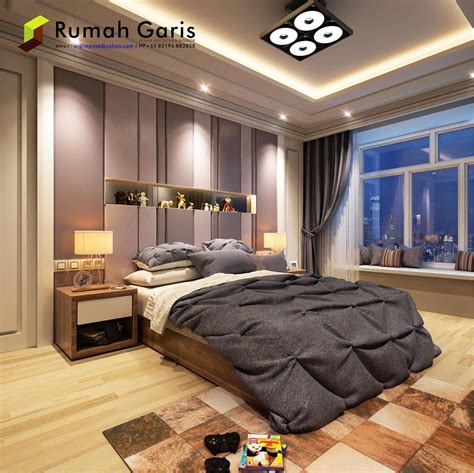 Ingin menerapkan desain interior rumah minimalis untuk hunian anda? Kamar Tidur Dengan Desain Dinding Garis-garis | Desain ...