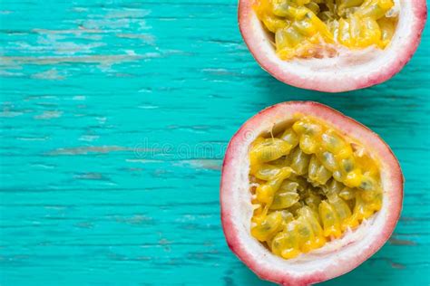 passion fruits on wooden background close up of fresh purple passion fruits harvest from farm