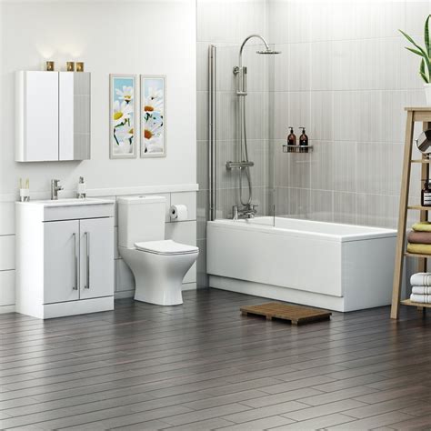 Orchard Derwent Complete Bathroom Suite With Straight Shower Bath