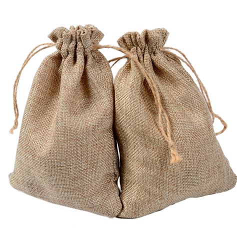 Natural Burlap Bags 1318cm Candy T Bags Wedding Party Favor Pouch