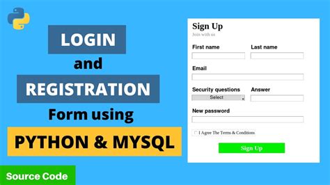 Login And Registration Form Using Python And Mysql Complete Tutorial