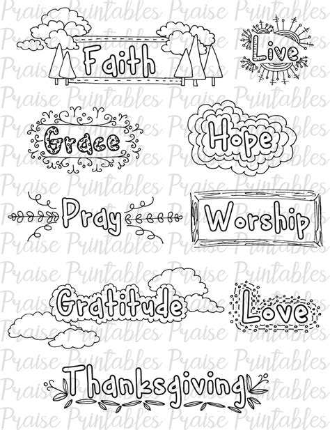 Color Your Own Doodles Bible Journaling Printable Prayer Etsy