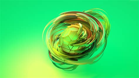 Wallpaper Apple Dreams 3d Sphere Green Hd Abstract