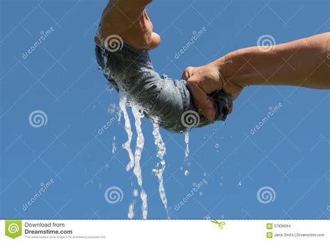 Squeezing Of Wet Fabric Stock Photo Image Of Cloth 57836094