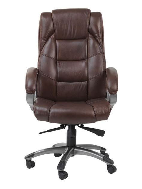 Office Chair Brown Leather Faced Northland Exec Chair AOC6332-L-BR