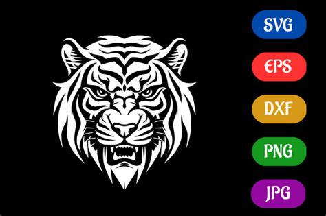 Tiger SVG EPS DXF PNG Silhouette Graphic By Creative Oasis